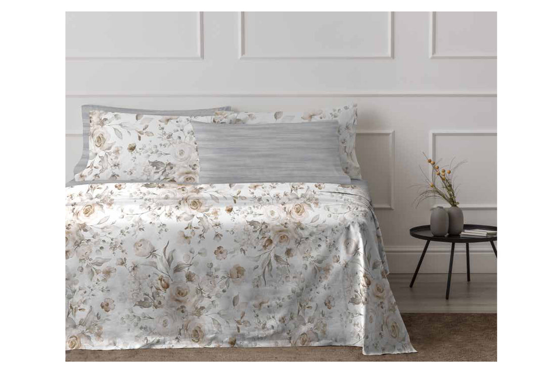 ln0923 lady completo lenzuola letto 2 posti cotone linea oro