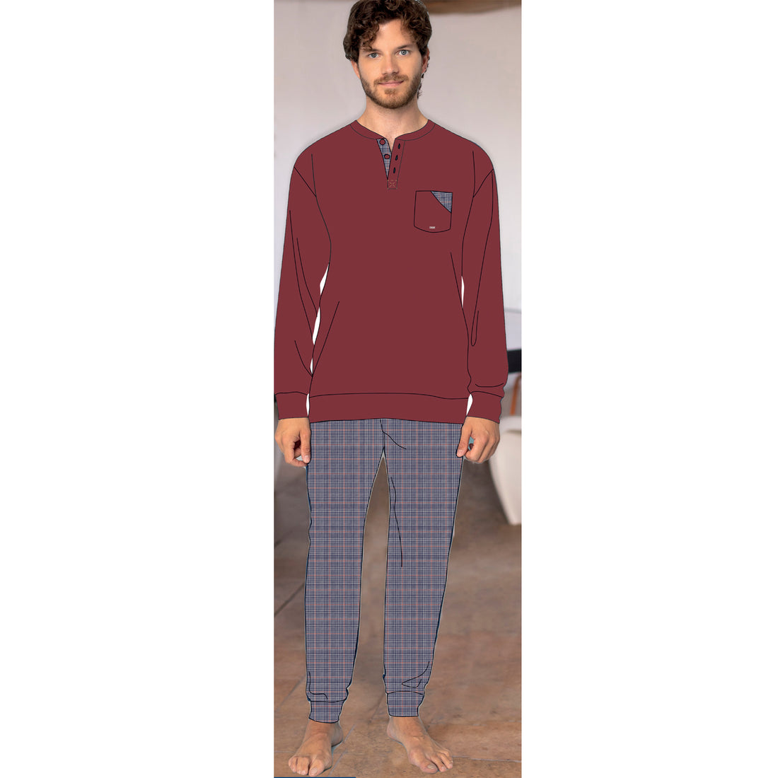 pigiama uomo caldo cotone