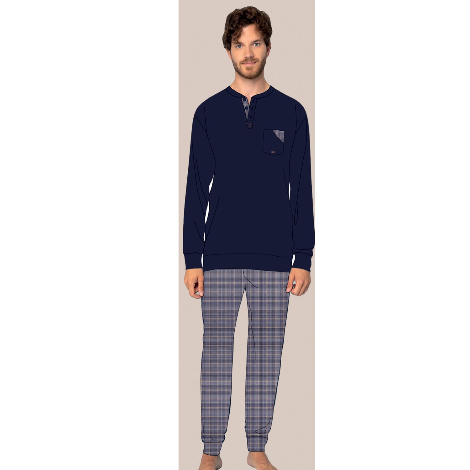 pigiama uomo caldo cotone