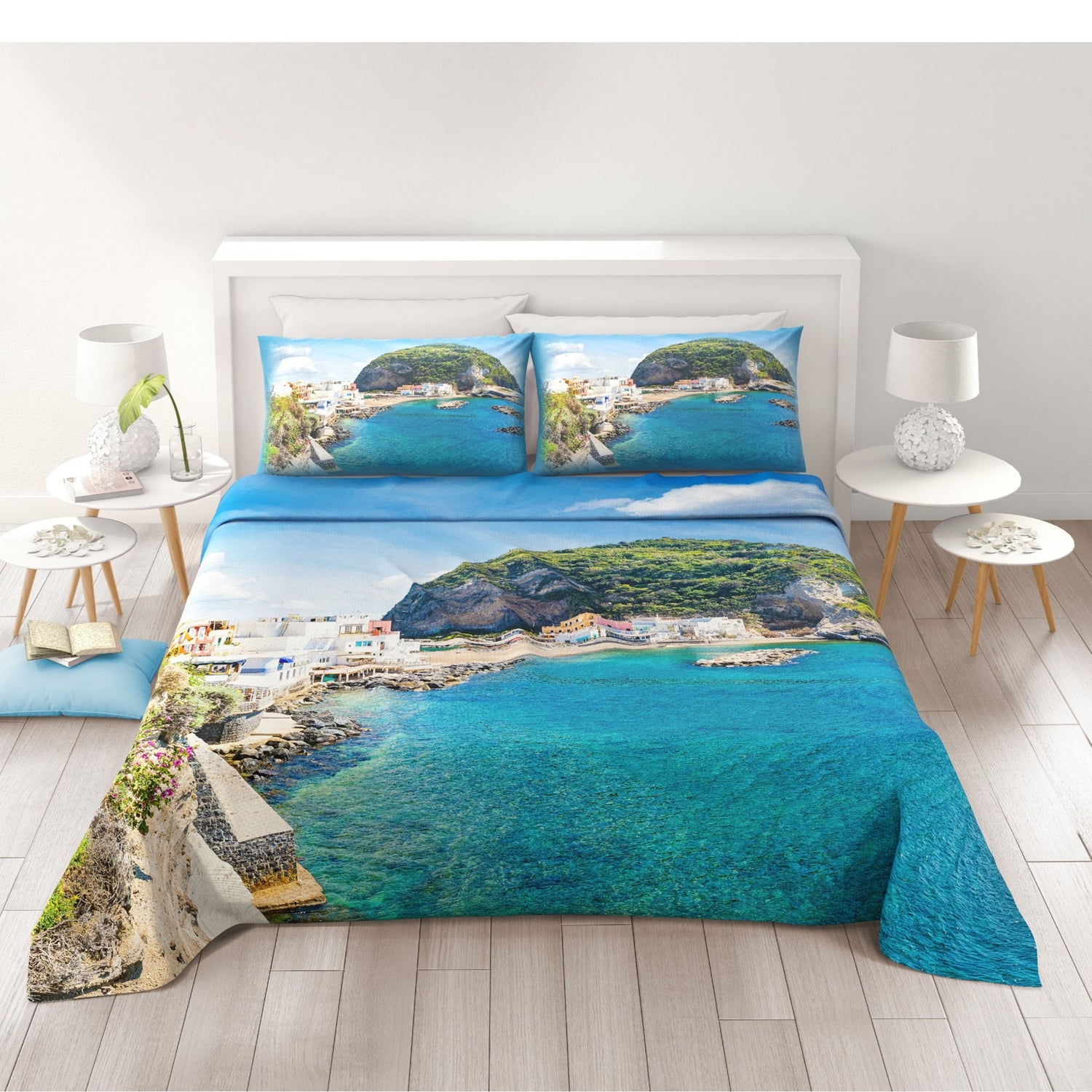 Ischia Completo letto 2 posti digitale Irge con 4 federe cotone 100%