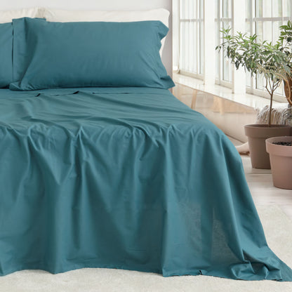 Completo letto Matrimoniale Picasso tinta unita 100% cotone Linea Oro