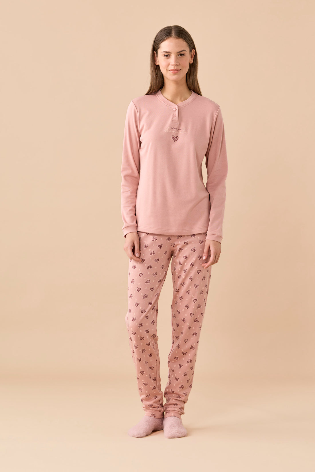 pigiama donna caldo cotone felpato