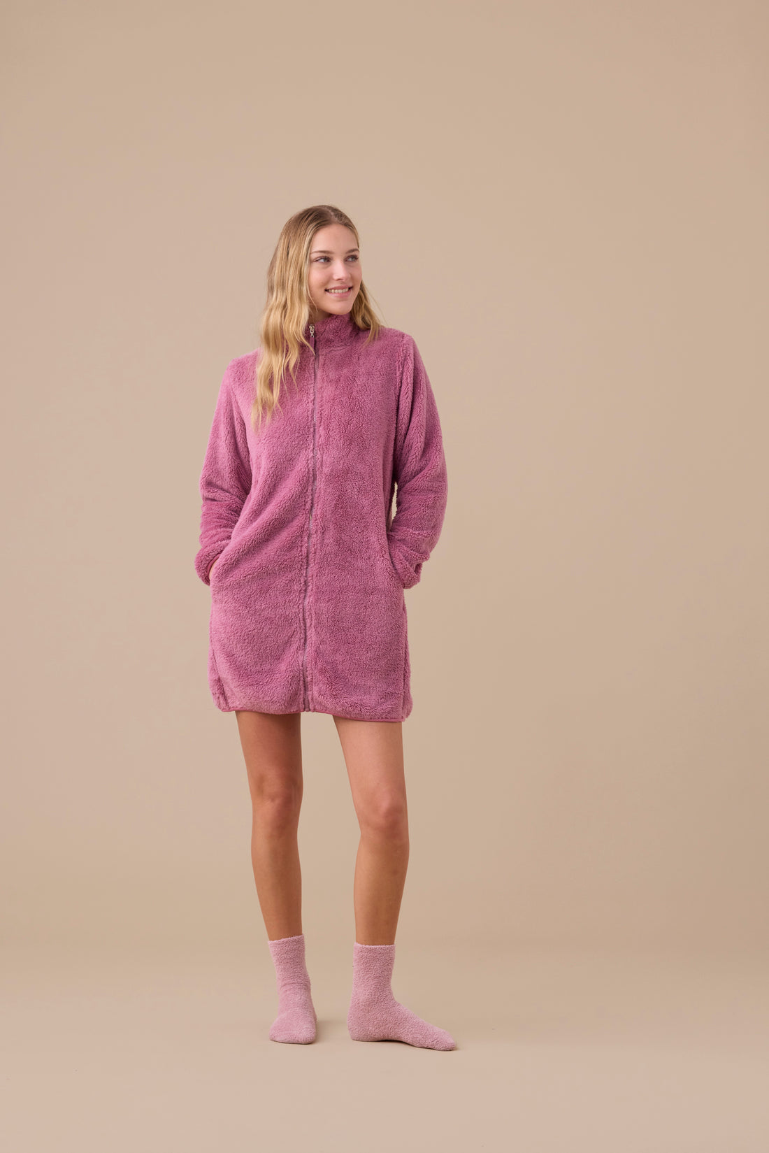 vestaglia donna eco pelliccia