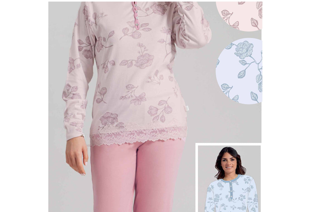 Pijama de mujer de cálido algodón interlock Irge