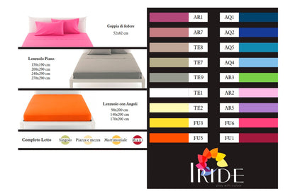 Parure de lit double Iride couleur unie 100% coton Fancy Home
