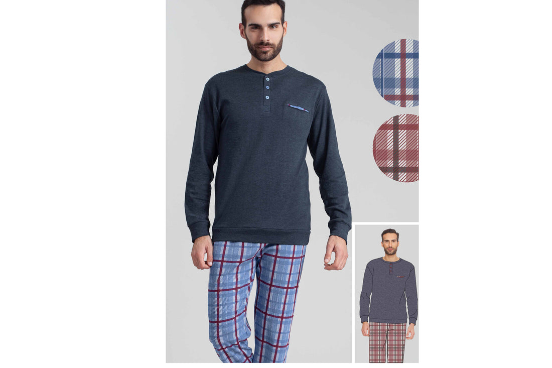 Pijama cálido de algodón interlock Irge para hombre.