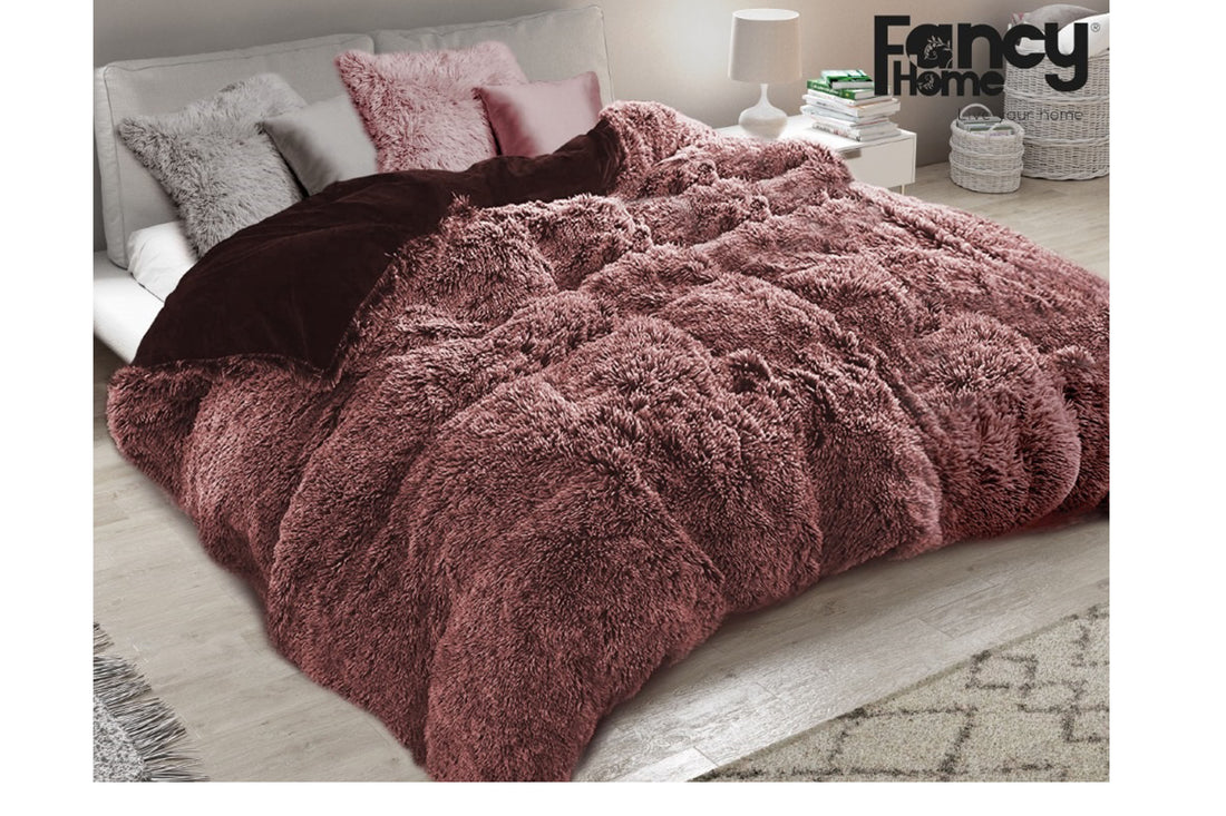 Sibérie Coeur Double Quilt Furry Fancy home Coussin coeur en éco-fourrure gratuit